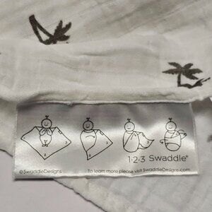 Amazing Baby Palm Trees Oversized Cotton Muslin Swaddle Lovey Blanket Zebra Logo